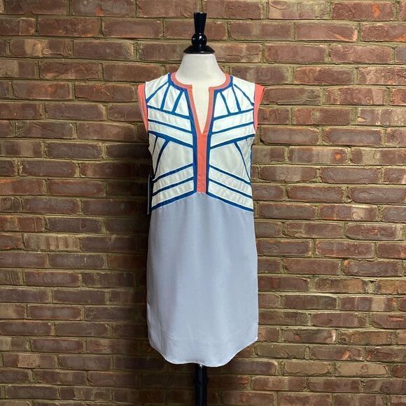 Bagatelle Collection Grey & Blue Sleeveless Dress Size Small NWT - Picture 2 of 6